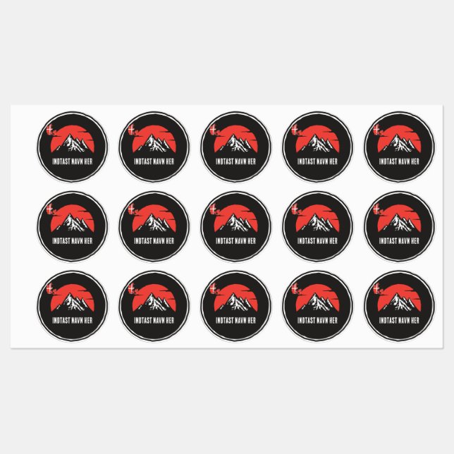 Personligt bynavn Danmark rundt design Labels (Sheet)