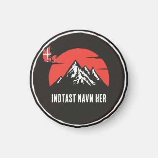 Personligt bynavn Danmark rundt design Magnet