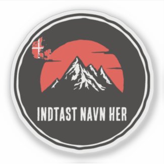 Personligt bynavn Danmark rundt design Sticker