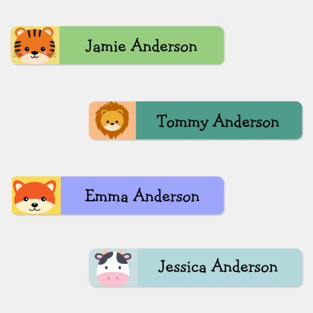 Personlized Cute Animal print Waterproof  Kids' Labels (Group)