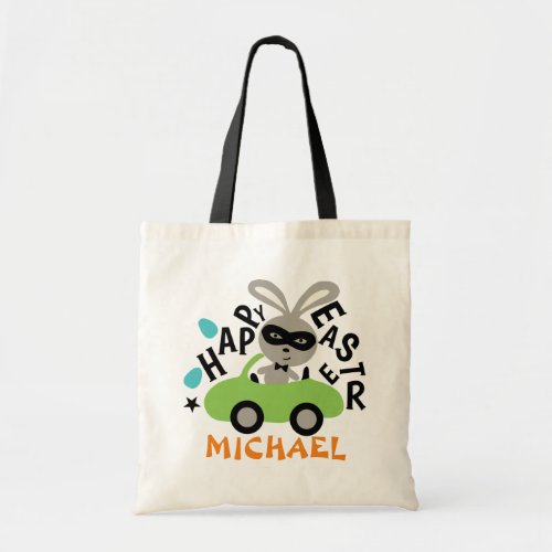 Personlized Easter Bunny Easter Truck Name Tote Bag