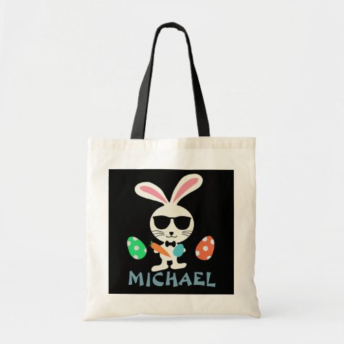 Personlized Easter Bunny Name Tote Bag