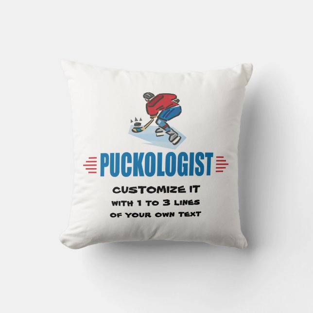 Personlized Ice Hockey Throw Pillow (Front)