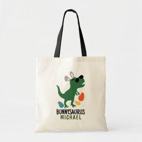 Personlized Name Easter Dinosaur Bunnysaurus Tote Bag