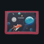 Personlized Outer Space Shuttle Galaxy Trifold Wallet<br><div class="desc">Outer space Trifold Wallet you can add a name to make it personal. Check out the other items in this collection below like the luggage tags to match this cute Trifold Wallet Add a name by clicking on the "Personalize" link above</div>