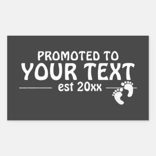 Personlized Promoted to daddy mommy grandpa family Rectangular Sticker