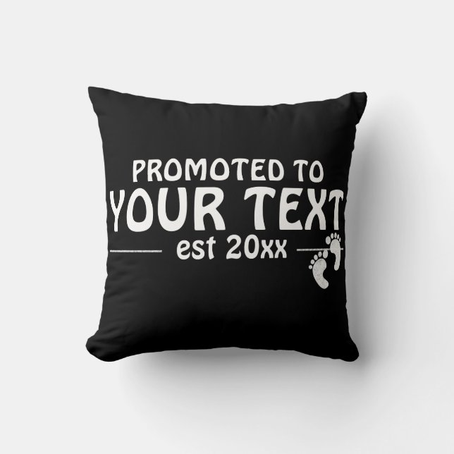 Personlized Promoted to daddy mommy grandpa family Throw Pillow (Front)