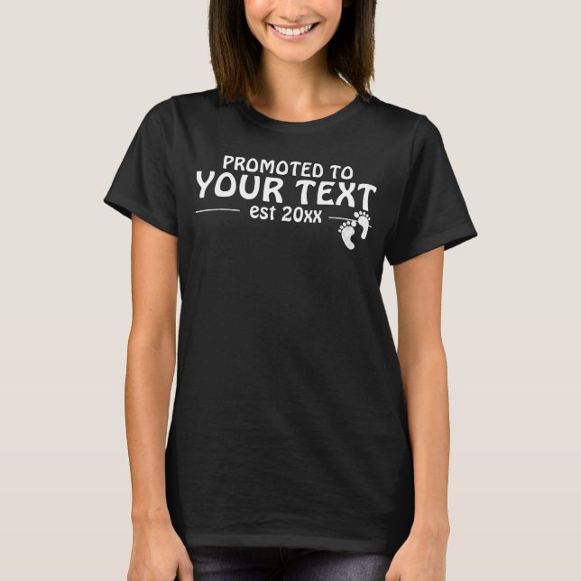 Personlized Promoted to mommy grandma family  T-Shirt (Front)