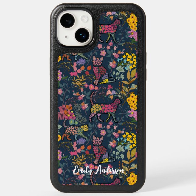 Personlized, Vibrant "Ultimate Floral Cat" Otterbox iPhone Case (Back)