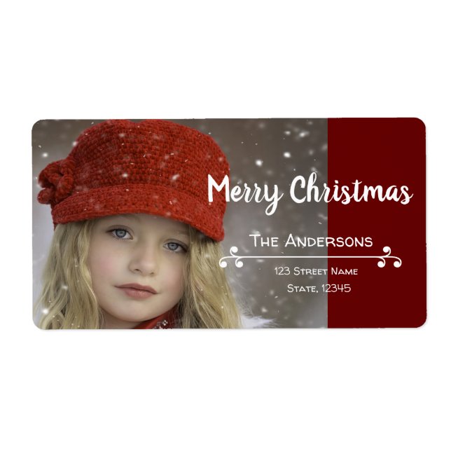 Personnable Christmas Snowflakes Label | Easy Edit (Front)