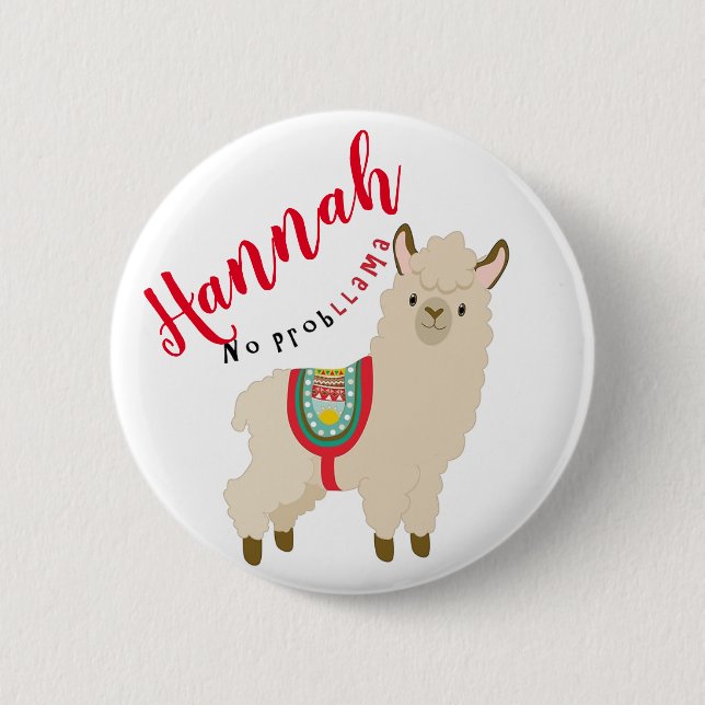 Personnalised No ProbLlama Button (Front)