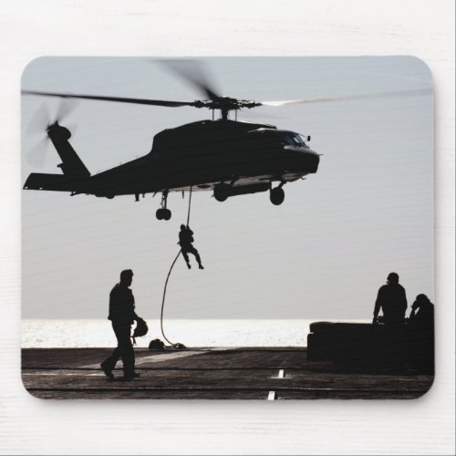 Personnel fast_rope out of an SH_60F Mouse Pad