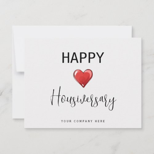 Persononalized Happy Housiversary Heart Realty  Card