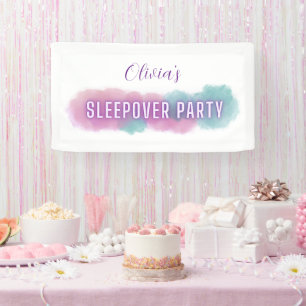 Personzalised 'Sleepover Party' Pastel colors Banner