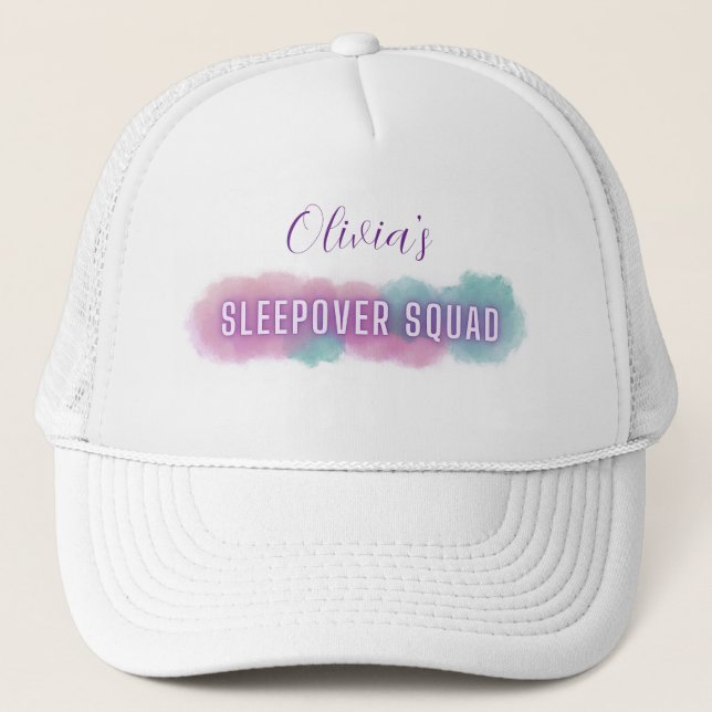 Personzalised 'Sleepover Squad' | Pastel colors |  Trucker Hat (Front)