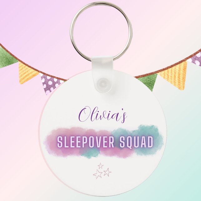 Personzalised 'Sleepover Squad' | pretty pastel   Keychain (Creator Uploaded)