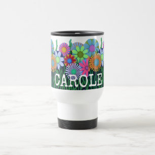 Personzlized Bright Happy Colors Flower Travel Mug