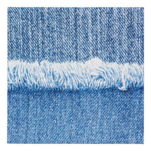 Perspective and closeup view to texture of blue je faux canvas print