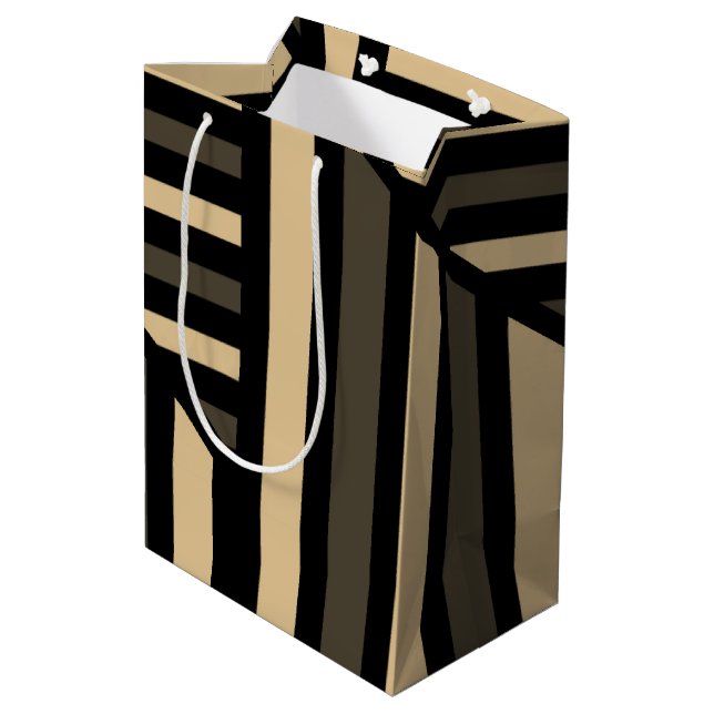 Perspective Line Art Stripe Medium Gift Bag (Back Angled)