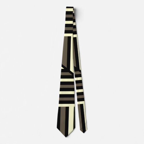 Perspective Line Art Stripe Neck Tie