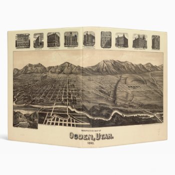 Perspective Map Of Ogden Utah (1890) Binder by TheArts at Zazzle