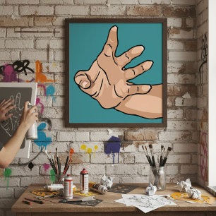 Perspective Reaching Hand Poster