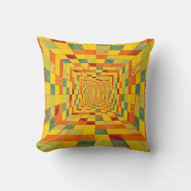 Perspective squares throw pillow (Front)