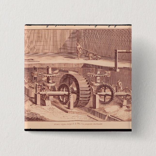 Perspective view of a 'Patouillet' Pinback Button (Front)