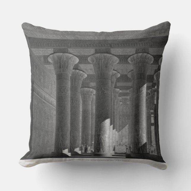 Perspective view of the portico interior, Esne (La Throw Pillow (Front)