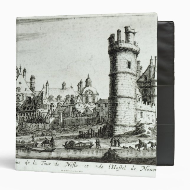 Perspective view of the Tour de Nesle 3 Ring Binder (Front/Inside)