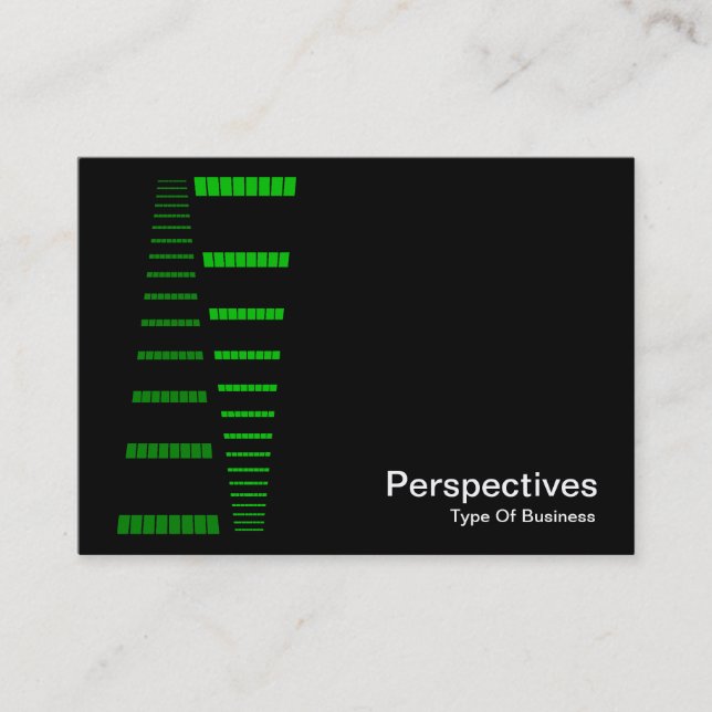 Perspectives - Green and White on Black Business Card (Front)