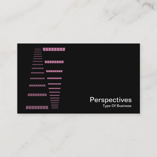 Perspectives - Pink and White on Black Business Card (Front)