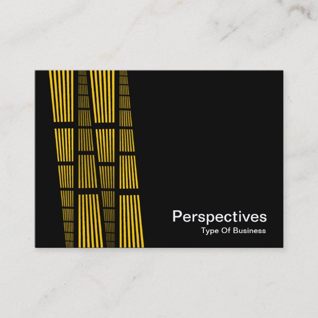 Perspectives v2 - Amber and White on Black Business Card (Front)