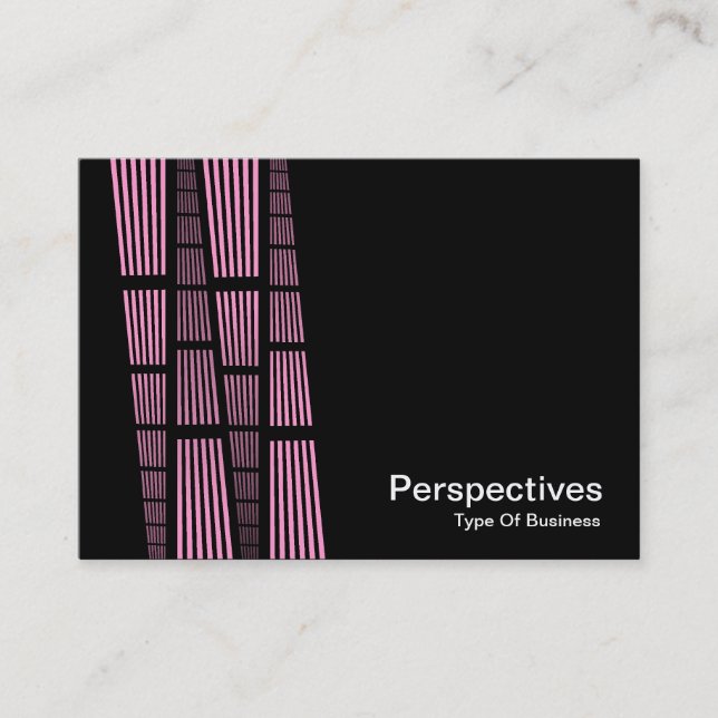 Perspectives v2 - Pink and White on Black Business Card (Front)