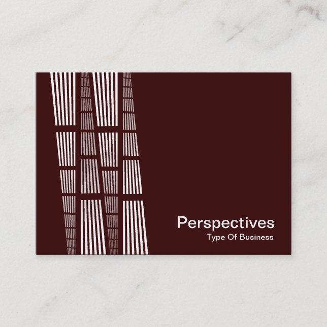 Perspectives v2 - White on Dark Brown Business Card (Front)
