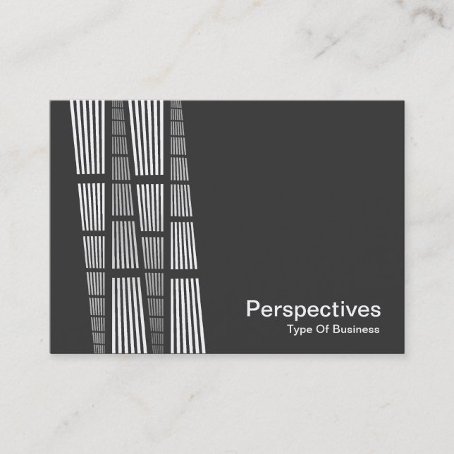 Perspectives v2 - White on Dark Gray Business Card (Front)