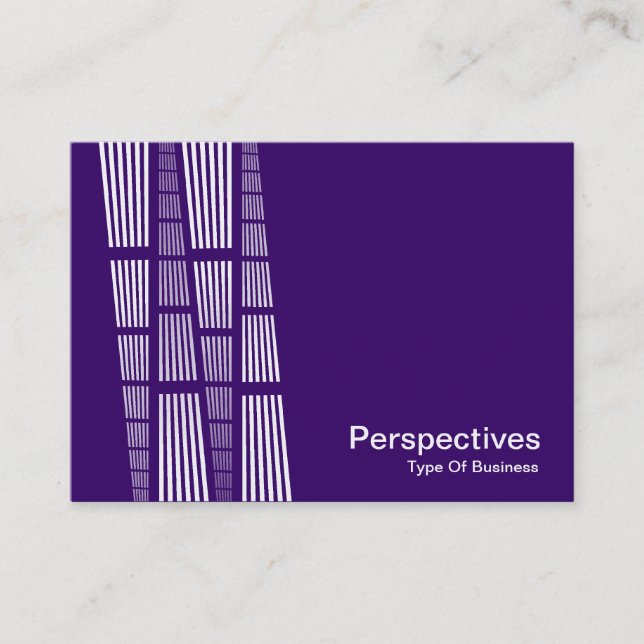 Perspectives v2 - White on Deep Purple Business Card (Front)