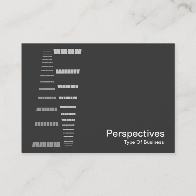 Perspectives - White on Dark Gray Business Card (Front)