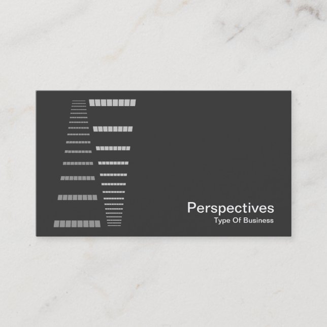 Perspectives - White on Dark Gray Business Card (Front)