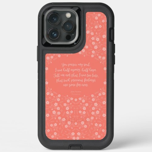 Persuasion Jane Austen Floral Love Letter Quote iPhone 13 Pro Max Case