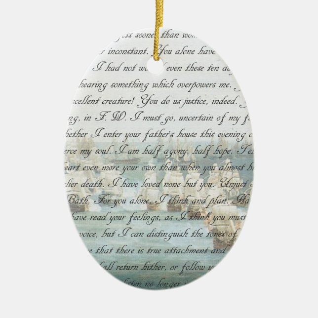 Persuasion Letter customizable Ceramic Ornament (Front)