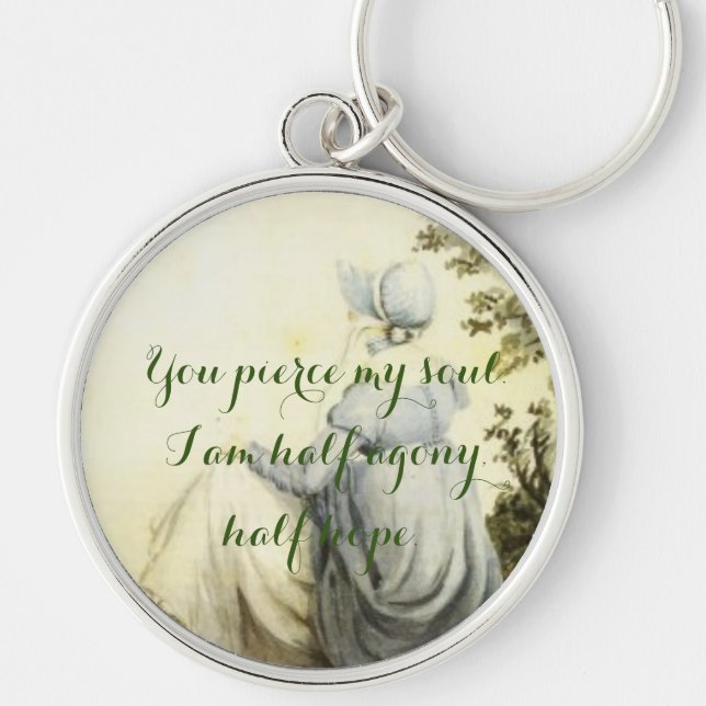 Persuasion line on Jane Austen portrait Keychain (Front)