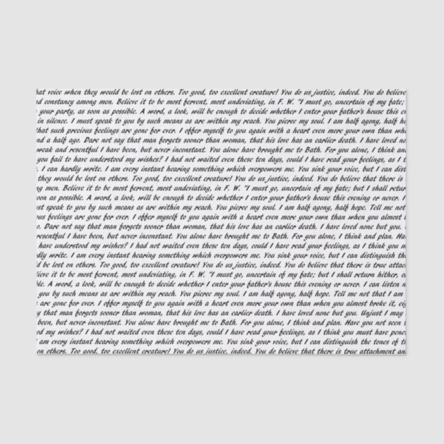 Persuasion Text Tissue Paper (Front)