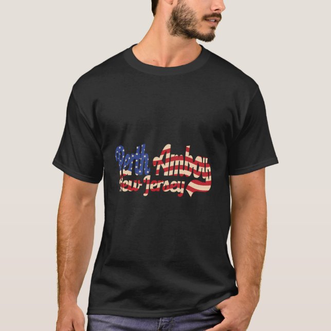 Perth Amboy City New Jersey American Flag T-Shirt (Front)