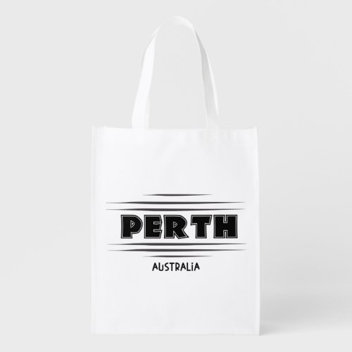 Perth Australia City Sign Grocery Bag
