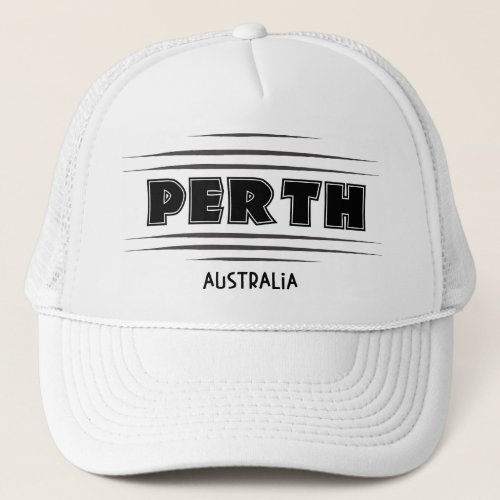 Perth  Australia City Sign Trucker Hat