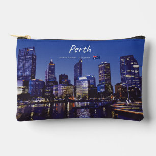 Perth, Australia - City Skyline Night Accessory Pouch