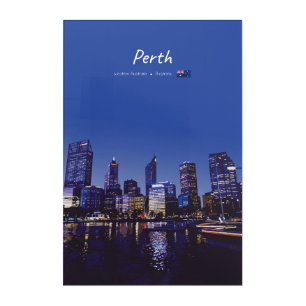 Perth, Australia - City Skyline Night Acrylic Print