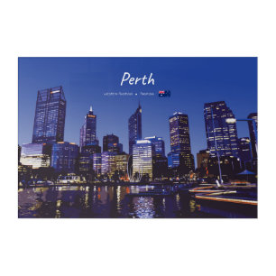 Perth, Australia - City Skyline Night Acrylic Print