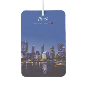 Perth, Australia - City Skyline Night Air Freshener